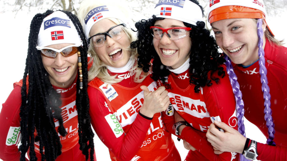 H�RETE M�L: Det ble ingen stor dag i sporet for de norske skijentene i g�r, men i dag var smilet p� plass. Foto: Geir Olsen/Scanpix