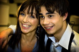 MED EN MGP-LEGENDE: Rybak sammen med Anita Skorgan i forbindelse med delfinalen i Grand Prix.
