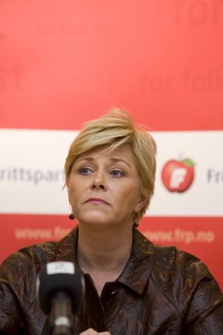 STARTET ISLAM-DEBATTEN:   Fremskrittspartiets partiformann Siv Jensen. Foto: Scanpix
