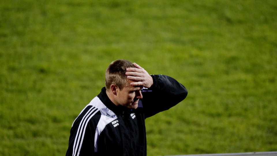 SLITER OFFENSIVT: Rosenborg greier ikke omsette sjanser i m�l. RBK-trener Trond Henriksen synes tr�nderne gjorde en bra figur mot Br�ndby likevel. Foto: Stian Lysberg Solum / SCANPIX.