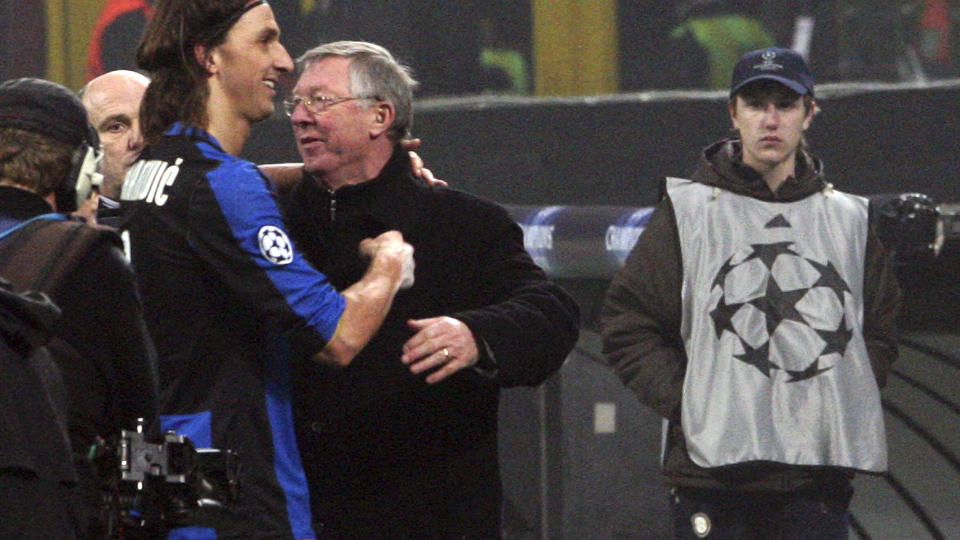 M�LL�ST: Det ble m�ll�st da Manchester United og Inter m�ttes p� San Siro den siste uka i februar. Onsdag kommer Zlatan Ibrahmovic p� bes�k hos Alex Ferguson og co. Foto: Alessandro Bianchi/Reuters/Scanpix
