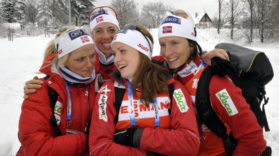 HER ER STAFETTLAGET: Sannsynlig etappefordeling er Bj�rgen p� f�rste, Johaug p� andre, Steira p� tredje, og Kristoffersen p� siste etappe. Den kombinasjonen ga verdenscupseier i G�llivare i november.Foto: LEHTIKUVA / Timo Jaakonaho/ SCANPIX
