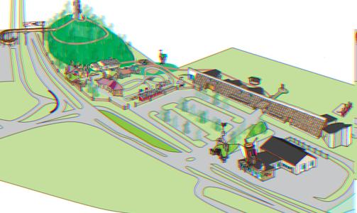 SLIK BLIR PARKEN: Forel�pig p� skissestadiet. Illustrasjon: Aukrustsenteret.