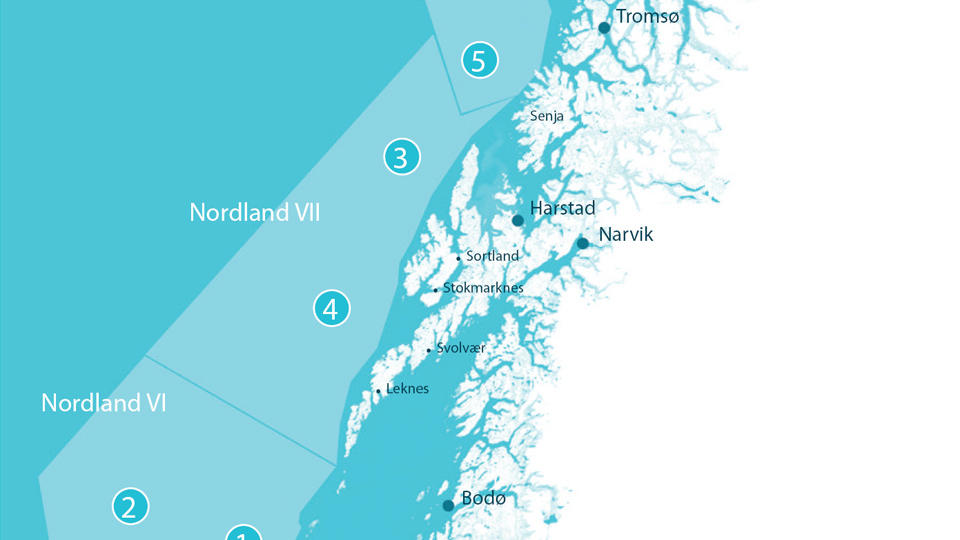  KONFLIKTFYLT: Slaget st�r om de kystn�re omr�dene ved Lofoten, Vester�len og Senja. Illustrasjon: Econ P�yry/ OLF.
