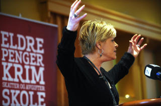 TRUSSEL NUMMER �N: Fremskrittspartiet og et markedsstyrt samfunn.   Foto: Marit Hommedal / SCANPIX