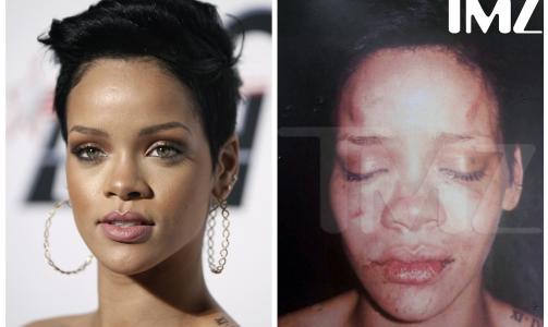 GIKK VERDEN OVER: Det mye publiserte bildet av en skamsl�tt Rihanna. Foto: SCANPIX/RETUERS