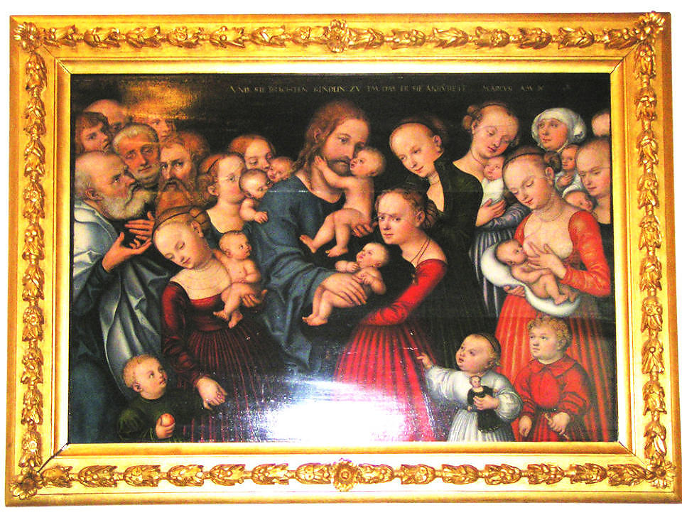 STJ�LET: �La de sm� barn komme til meg�, av Lucas Cranach den eldre, ble stj�let fra Larvik kirke natt til s�ndag. Foto: LARVIK KIRKE/SCANPIX
