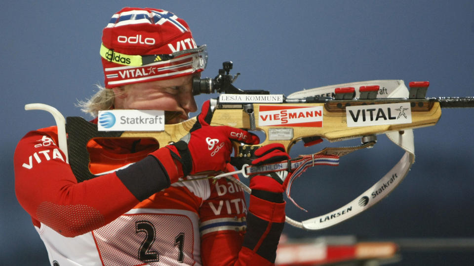 STERK SLUTTSPURT: Takket v�re en forrykende avslutning gikk Tora Berger til topps i dagens sprintverdenscup i �stersund. Foto:  REUTERS/SCANPIX