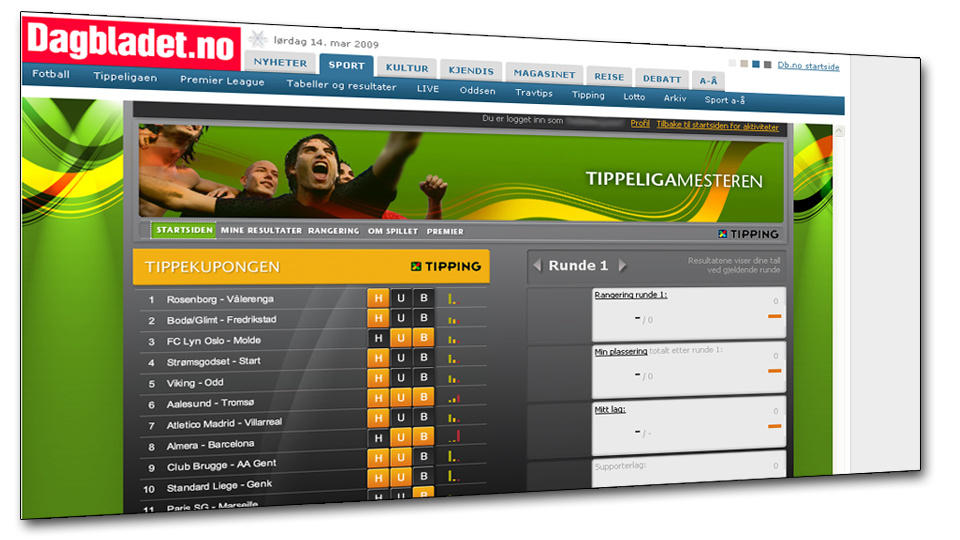 HVEM TIPPER BEST? Delta i Tippeligamesteren og vinn premier eller spill for heder og �re til deg selv eller ditt Tippeligalag.