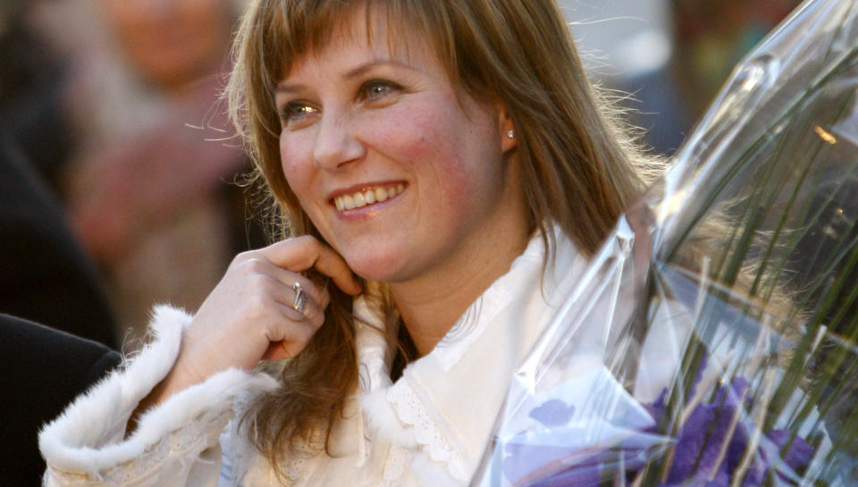 IKKE LENGER DEN ENESTE LYSFONTENA I BY'N: Prinsesse M�rtha Louise innviet i dag skulpturen Lysfontene i Oslo. Foto: SCANPIX