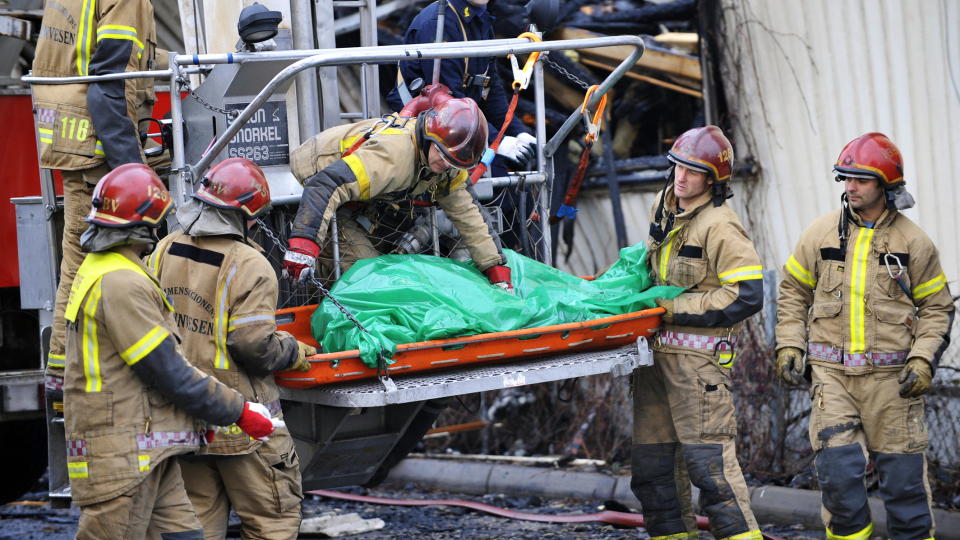 ENDTE I TRAGEDIE: Brannen i Drammen. Foto: Heiko Junge / SCANPIX