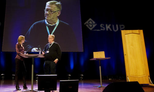 NYE BEVIS: Privatetterforsker Tore Sandberg la frem nye bevis i Orderudsaken p� SKUP-konferansen i T�nsberg. 
Foto: H�kon Mosvold Larsen / SCANPIX