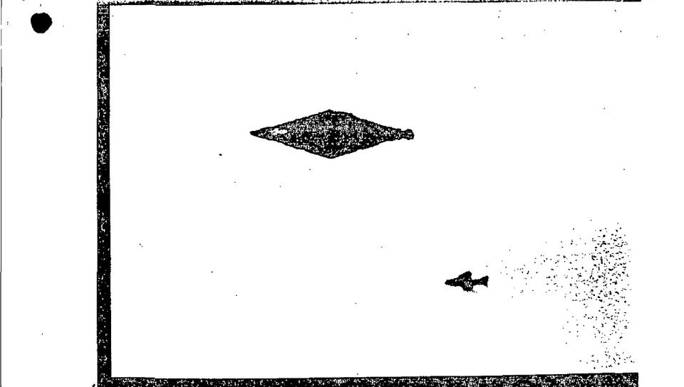 UFO: Denne skissen av et diamantformet objekt har lenge v�rt en av Storbritannias st�rste UFO-g�ter. N� er dokumentene bak etterforskningen frigitt. Uten at g�ten er blitt l�st.