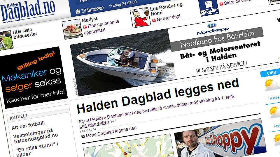 Faksimile: HALDEN DAGBLAD I DAG