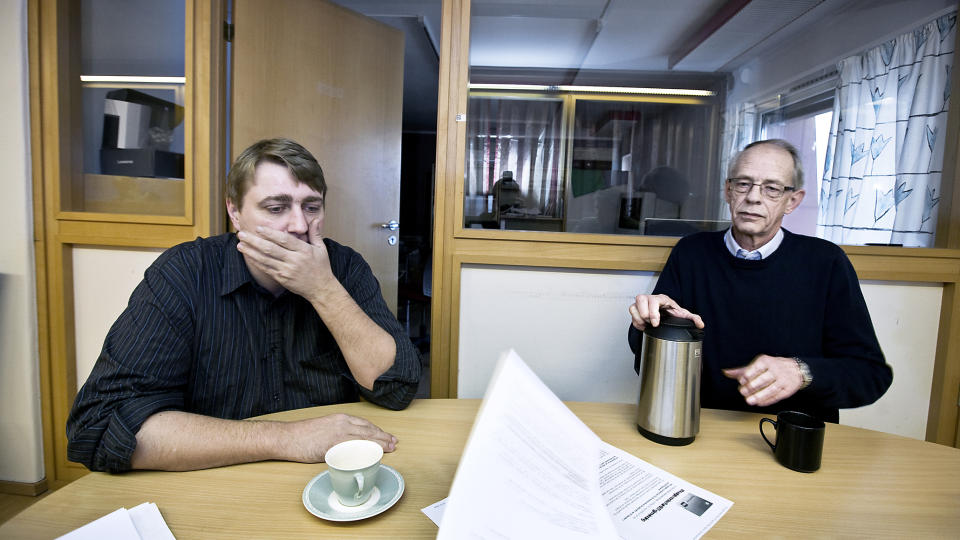  RISIKERER � MISTE PARTNERE: Knut Foseide (t.v) og Snorre �stlund. Foto: Henning Lilleg�rd.