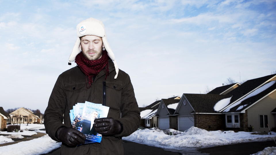 STEMMEJAKT: Erik M�ller Solheim gikk p� stemmejakt for Barack Obama. N� har han skrevet bok om det. Foto: RICHARD ERIKSEN