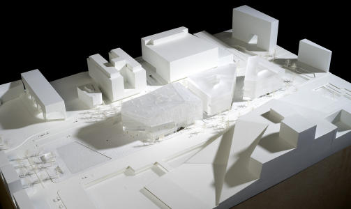 VINNEREN: Slik vil juryen at det nye Deichmanske hovedbibliotek skal se ut. Biblioteket er bygninge midt i bildet. P� nedsiden ser vi Operaen. Foto: Tore H R�yneland / IMAGE Photo as