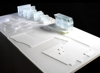 MUNCH-MUSEET: Slik ser arkitektene for seg plasseringen til det nye Munch- og Stenersenmuseet. Operaen skimtes til venstre i bildet. �verst er plassen der det nye biblioteket skal st�. Foto: Tore H R�yneland / IMAGE Photo as