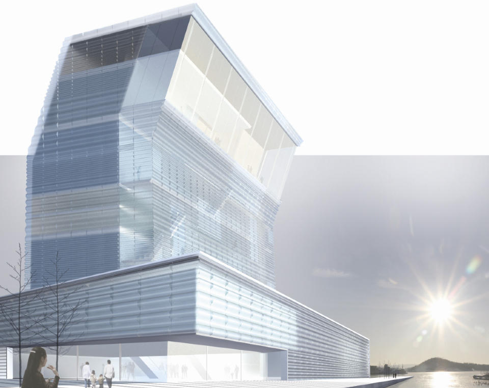 MUNCH-MUSEET: Slik vil juryen at det nye Munch- og Stenersenmuseet skal se ut. Bidraget ble valgt av en enstemmig jury, men operasjef Tom Remlov er bekymret. Foto: Tore H R�yneland / IMAGE Photo as