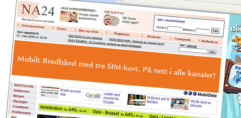 SKIFTER HENDER: NA24. Faksimile: FRA HJEMMESIDA