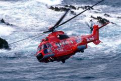 FLERE D�DE: Et Super Puma-helikopter fra Bond Offshore av denne typen styrtet i Nordsj�en i dag. Foto: SCANPIX