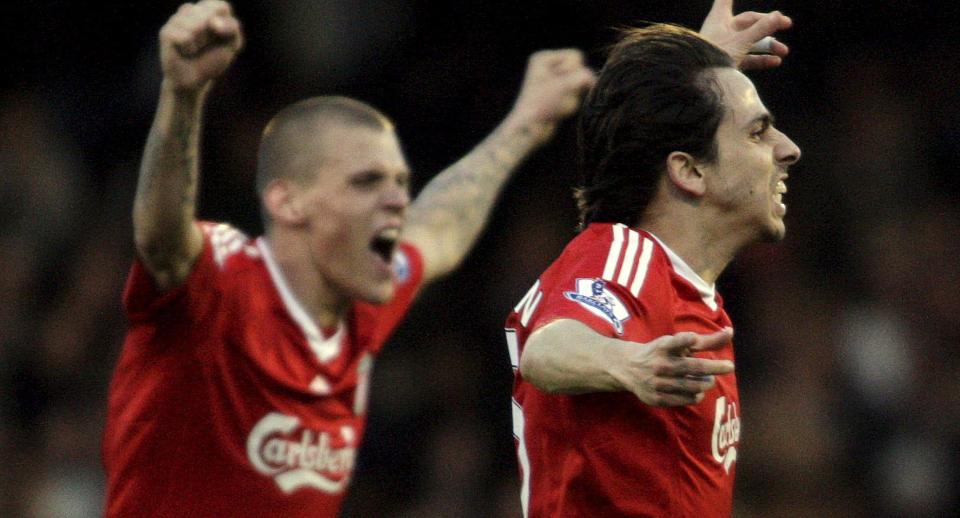 AVGJORDE: Yossi Benayoun avgjorde to minutter p� overtid. Scoringen er ekstremt viktig for et Liverpool p� gulljakt. Foto: Jonathan Brady / EPA.