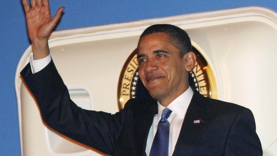 SER P� FELLES PROBLEMER: Barack Obama snakker varmt om internasjonalt samarbeid. Foto: REUTERS/Jim Young/Scanpix