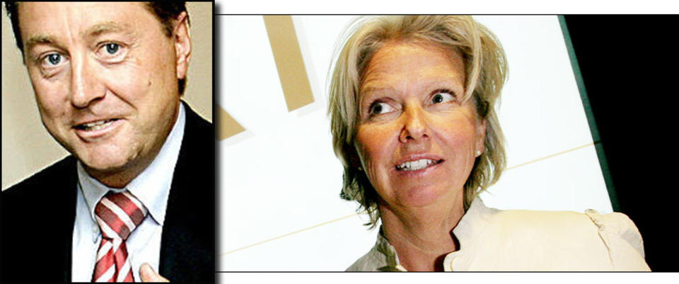 LANGER UT: Statens styrerepresentant i Aker Holding, Berit Kj�ll, langer ut mot finansmann Kjell Inge R�kke. Foto: Scanpix