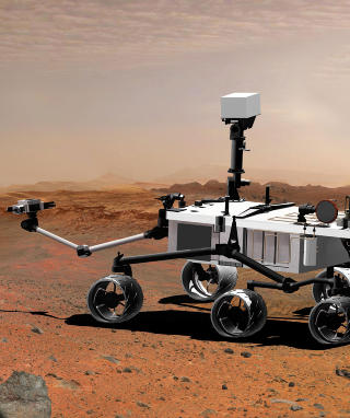 SKAL LETE: I 2011 skal Mars-fart�yet Mars science laboratory til den r�de planeten, og unders�ke om det er muligheter for liv. Illustrasjonsbilde: NASA/JPL