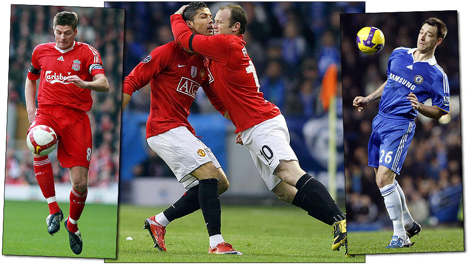 THRILLERAVSLUTNING: Med seks serierunder igjen � spille (sju for Man. Utd.) og tre lag innenfor fire poeng, ligger det an til en thrilleravslutning p� �rets Premier League.Fotomontasje: Scanpix/Dagbladet.no