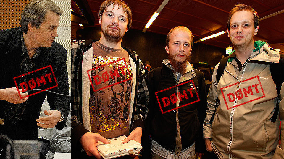 D�MT: Pirate Bay-bakmennene ble d�mt til fengsel og b�ter. Dommen var kjent f�r retten ble satt. Foto: Scanpix