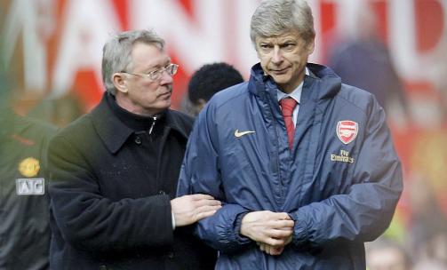 DE TO GODE HJELPERNE: Alex Ferguson (t.v.) og Arsene Wenger skrev anbefalinger p� vegne av Birmingham da klubben anket avslaget p� Hlebs arbeidstillatelse. Foto: Magi Haroun, EPA/Scanpix
