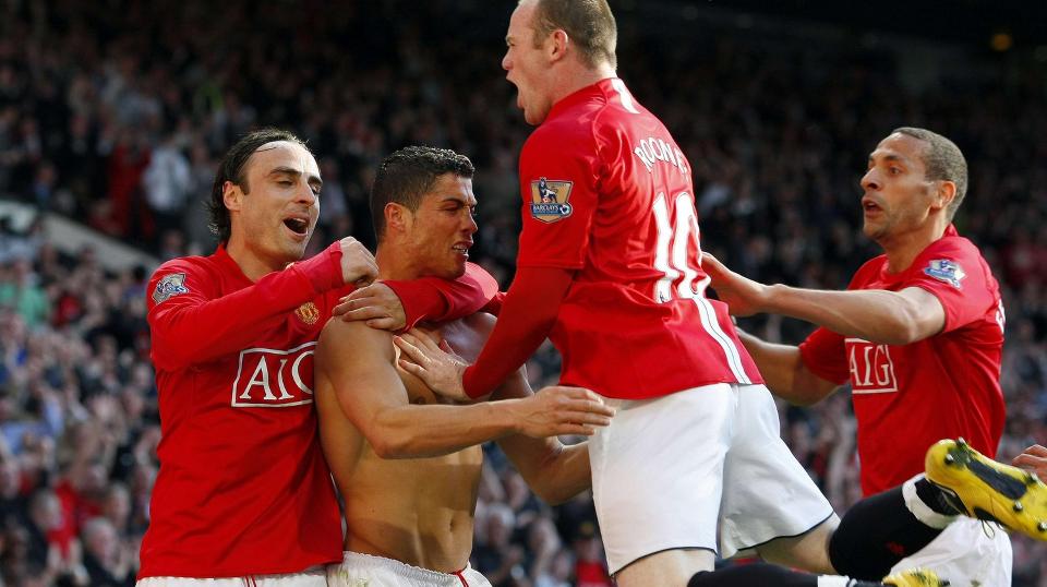 EKSTREM SNUOPERASJON: Dimitar Berbatov, Cristiano Ronaldo og Wayne Rooney satte inn Uniteds fem m�l mot Tottenham. United vant 5-2, etter � ha ligget under 2-0 til pause. Foto: AFP.