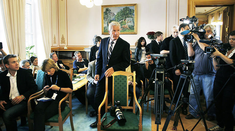 I S�KELYSET: Thorbj�rn Jagland har en god sjanse til � bli ny generalsekret�r i Europar�det - spesielt siden han er den ene av bare to kandidater med omtrent like god oppslutning. Her fra september i fjor, da han kunngjorde sitt kandidatur i Oslo. Foto: JACQUES HVISTENDAHL/DAGBLADET