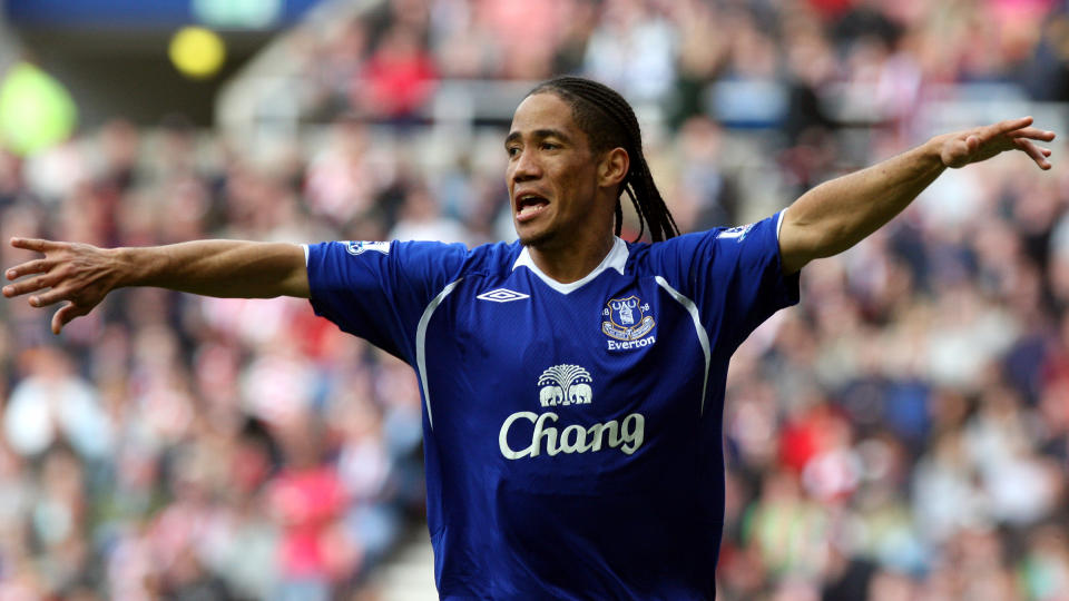 SCORET: Steven Pienaar scoret Evertons f�rste da de bl� fra Liverpool endelig vant en fotballkamp igjen.Foto: AP/Scott Heppell