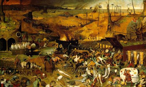 DREPTE MILLIONER AV MENNESKER: Svartedauden herjet for fullt p� midten av 1300-tallet.  I Norge tyder noen tall p� at bare en tredel av befolkningen overlevde. Dette maleriet av den flamske maleren Pieter Brughel den eldre heter D�dens triumf. Det ble malt i 1562. Foto: WIKIMEDIA