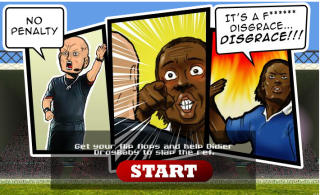 CRAZY EYES: Drogbaby-spillet lar deg jage etter Tom Henning �vreb� med hevet Drogba-h�nd.Faksimile: 123spill.no