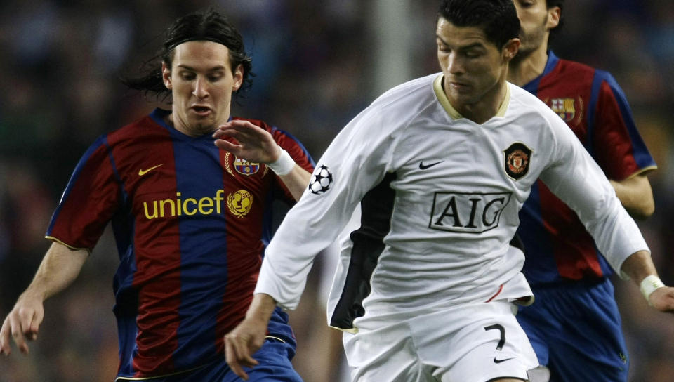 VELGER RONALDO: Hvis Lionel Messi (t.v.) m�tte velge blant Untieds stjerner, er det Cristiano Ronaldo (t.h.) som kunne f�tt ham til � kj�pe en Manchester United-kamp p� betal-TV. Her under fjor�rets Champions League-semifinale p� Camp Nou. Foto: Gustau Nacarino, Reuters/Scanpix