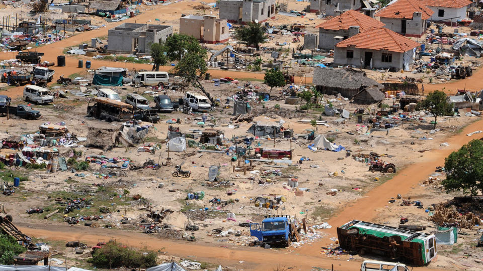 KRIGSSONEN: Dette er et oversiktsbilde av den forlatte krigssonen p� nord�st p� Sri Lanka.  Foto: AFP PHOTO/JOE KLAMAR/SCANPIX
