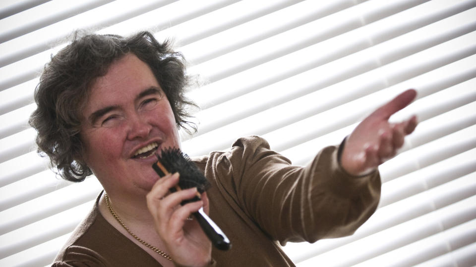 TALENTFINALIST: Susan Boyle har n�dd finalen i Britain's Got Talent, etter � ha tatt verden med storm. Dette bildet ble tatt f�r den f�rste auditionen. Foto: SCANPIX / AP