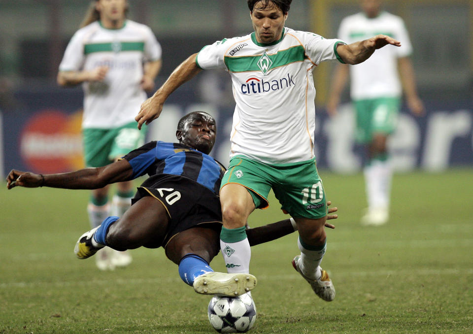GJENSYN I SERIE A: Werder Bremens Diego er klar for Juventus. Dermed blir det gjensyn med Sulley Muntari og Inter kommende sesong.FOTO: SCANPIX/REUTERS/Alessandro Garofalo