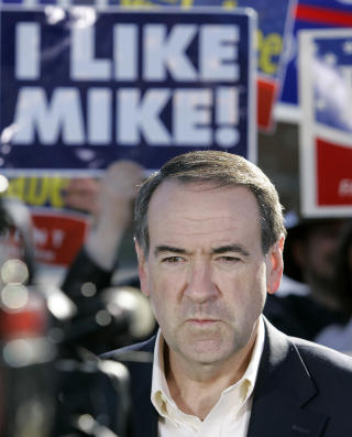 T�FFING: Men Mike Huckabee trakk seg til slutt fra presidentvalgkampen. Foto: AP Photo/Tony Gutierrez/Scanpix
