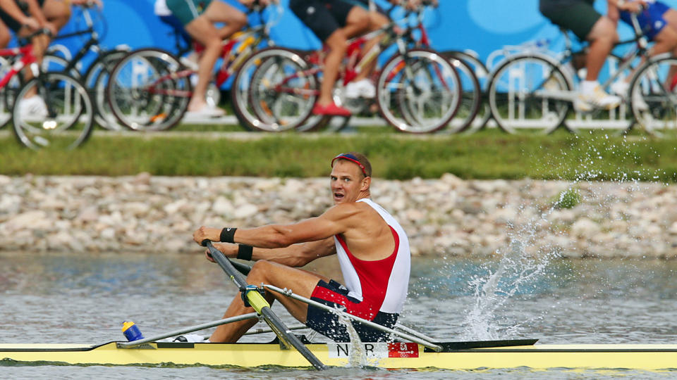 TIL FINALE: Olaf Tufte er klar for A-finale i verdenscupregattaen i Banyoles. Her fra OL i Beijing. Foto: Heiko Junge / SCANPIX