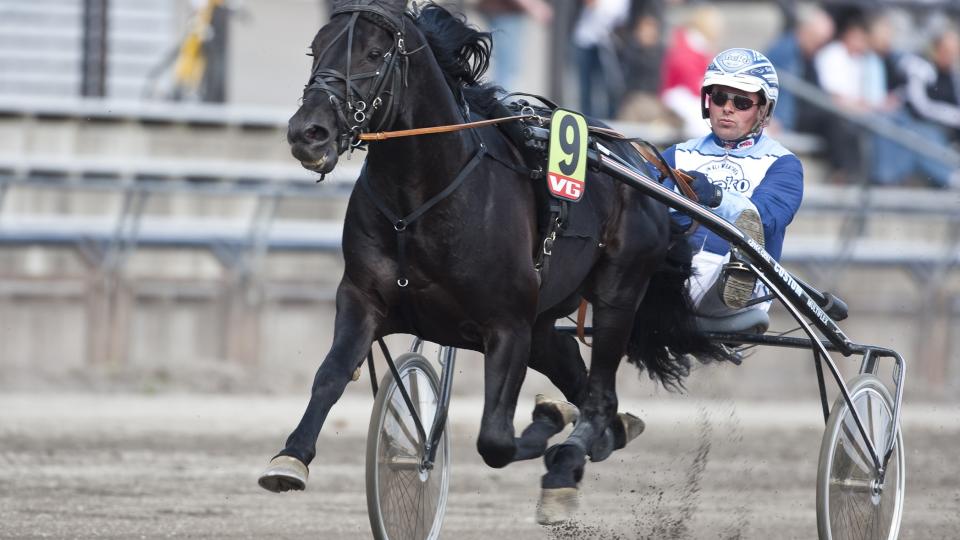 FYKER AV G�RDE. Santana �s har et luftig trav og kan flytte beina. Tom Horpestad kliner til fra start og tror p� seier. Foto: HESTEGUIDEN.COM.