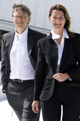 I OSLO: Bill og Melinda Gates p� operataket i dag. Foto: Heiko Junge / SCANPIX