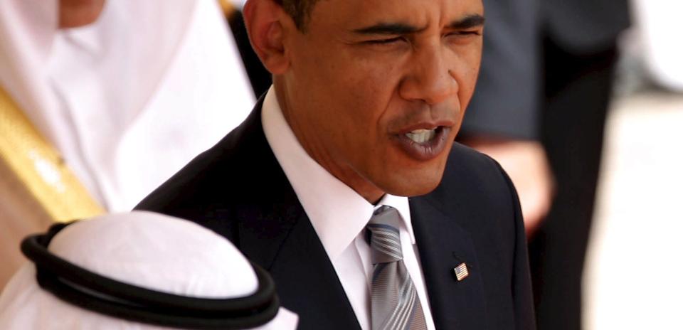 MIDT�STEN-TURN�: President Barack Obama under mottakelsen i den saudiarabiske hovedstaden Riyadh i g�r. I dag er  han i Kairo for � tale. Foto: EPA/WASEEM OBAIDI/SCANPIX