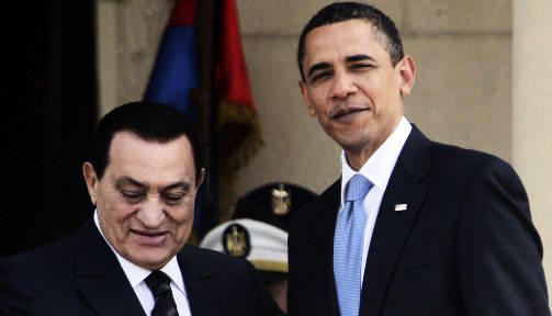 BARACK OG MUBARAK: President Barack Obama ble mottatt av Egypts president Hosni Mubarak i morges. Foto: REUTERS/Amr Abdallah Dalsh/SCANPIX