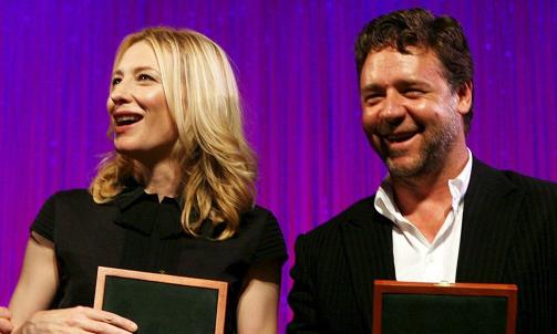 I HOVEDROLLENE: De australske stjerneskuespillerne Cate Blanchett og Russell Crowe spiller hovedrollene i den nye Robin Hood-filmen. Foto: SCANPIX / EPA/Jane Dempster I HOVEDROLLENE: De australske stjerneskuespillerne Cate Blanchett og Russell Crowe spiller hovedrollene i den nye Robin Hood-filmen. Foto: SCANPIX / EPA/Jane Dempster