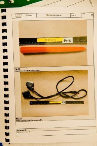 SLAGV�PEN: 16-�ringen ble pisket og sl�tt i ansiktet og p� store deler av kroppen, blant annet med denne kabelen. Foto: H�kon Eikesdal.
