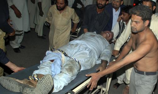 ELLEVE DREPT:  Minst elleve personer er drept og s� mange som 46 personer skadd i selvmordsangrepet. Foto: AP Photo/Mohammad Sajjad